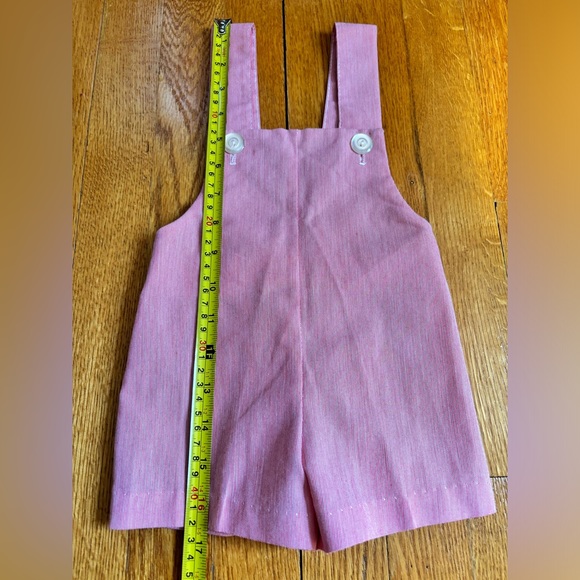 Vintage Red & White Striped Polyester/Cotton Overalls - Picture 8 of 11